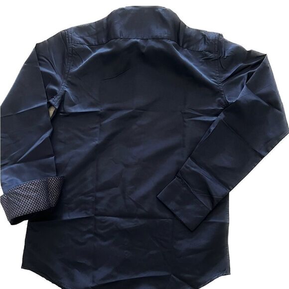 NINE WEST Men's Slim-Fit Wrinkle-Free Stretch DARK NAVY M (15-15 1/2) 32/33 - Picture 11 of 13